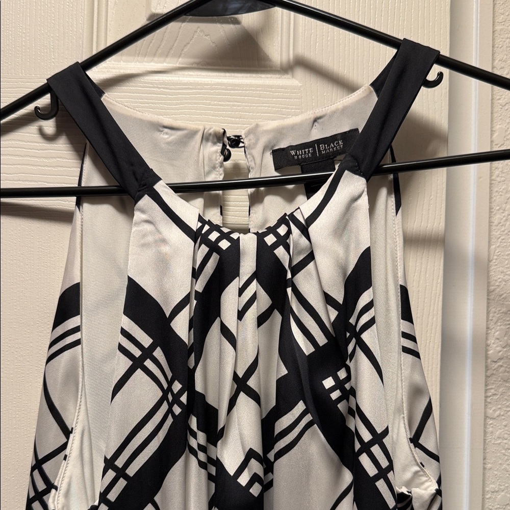 White House Black Market Monochrome Geometric Top